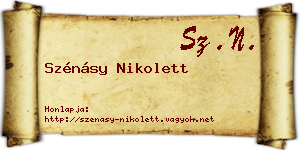 Szénásy Nikolett névjegykártya