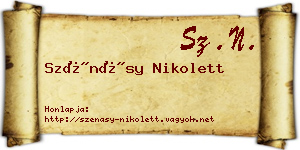 Szénásy Nikolett névjegykártya