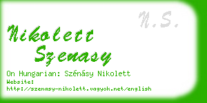 nikolett szenasy business card